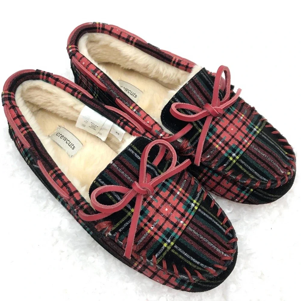 J Crew Crewcuts Stewart Tartan Moccasin Slippers